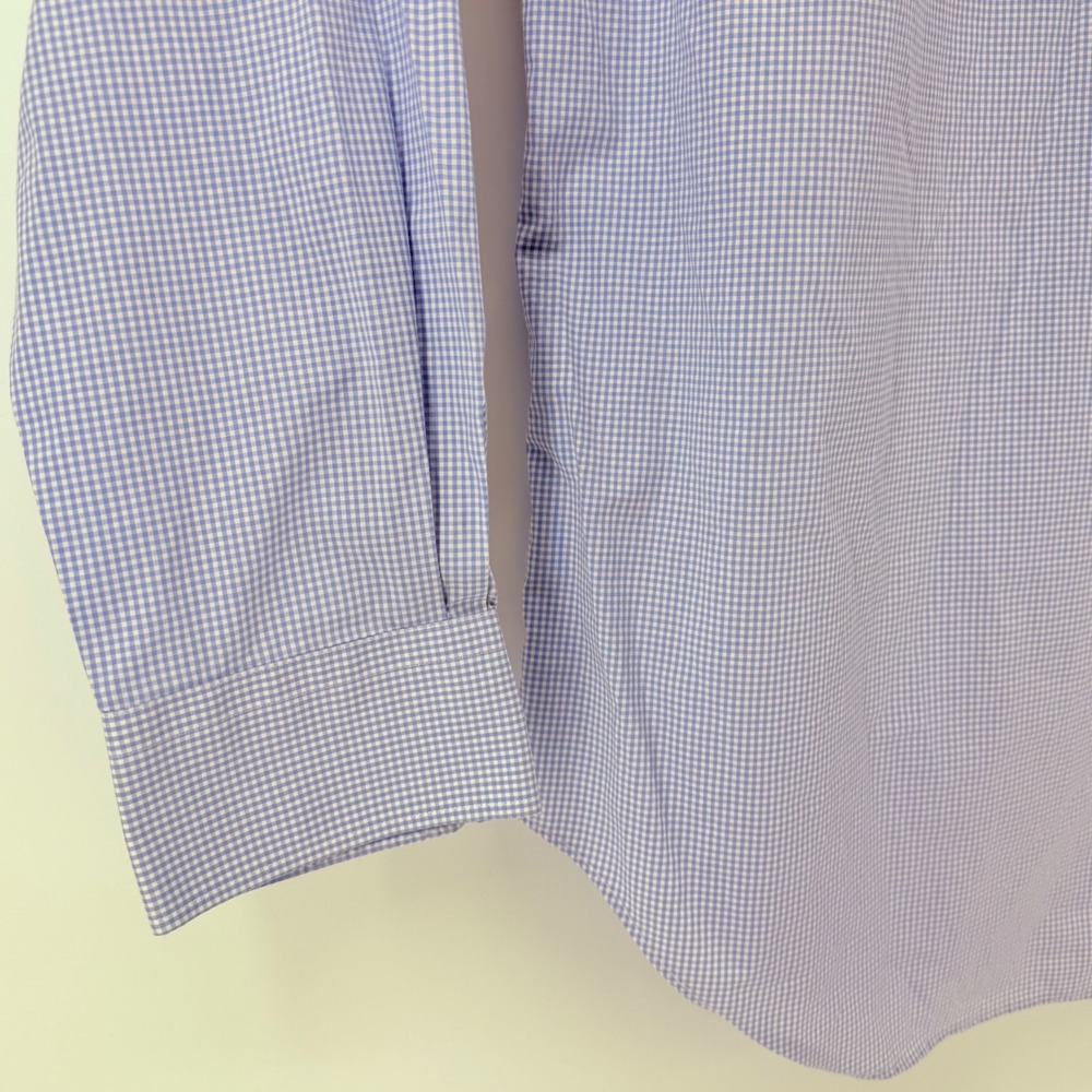 Lauren Ralph Lauren Mens Dress Shirt 18 36/37 Purple Gingham Classic Fit Stretch - Picture 12 of 15